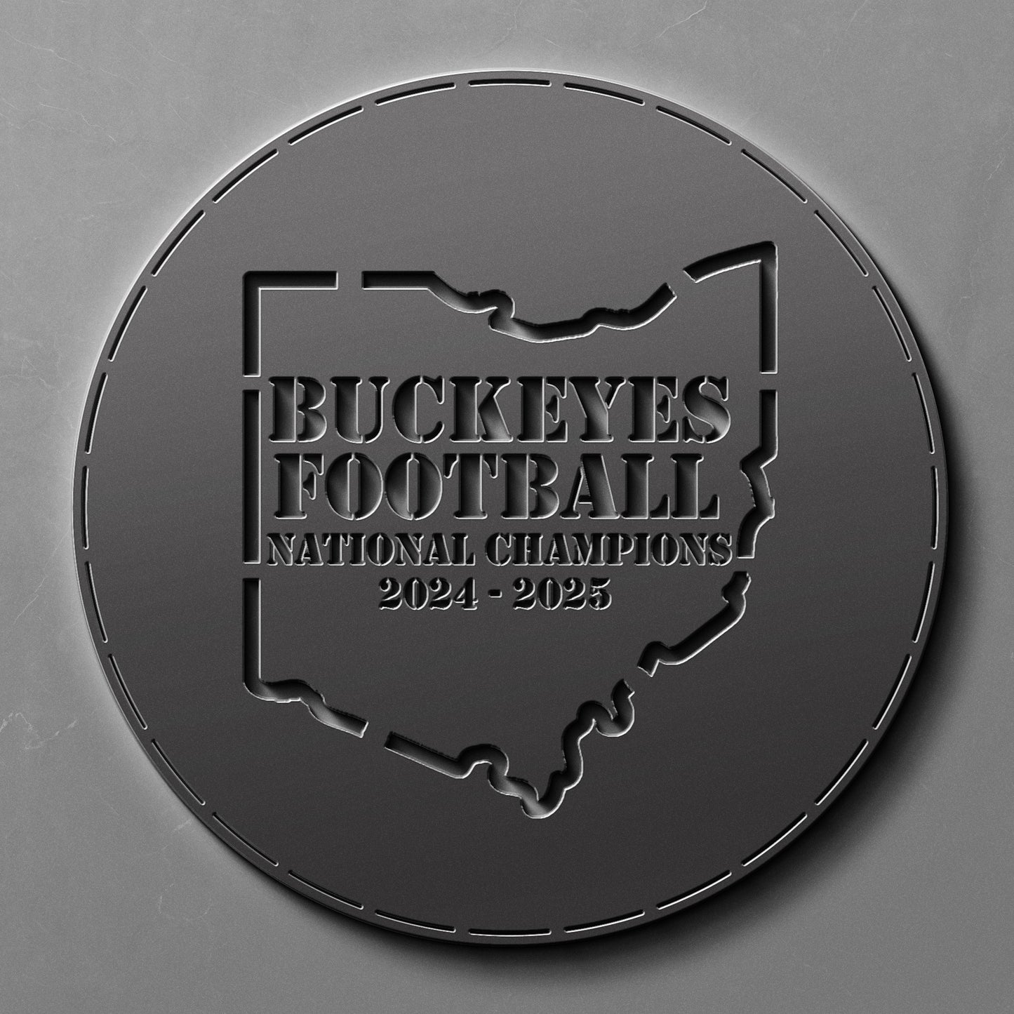Buckeyes National Champions 2025 | Die-Cut Metal | Gifts For Ohio State Buckeyes Fans