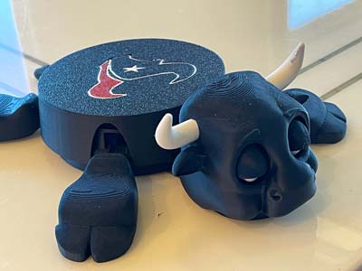 Houston Texans Toro coaster 3d printed funny pop up when you put a Glass on His Back | Texans Coaster | Gifts For Texans Fans