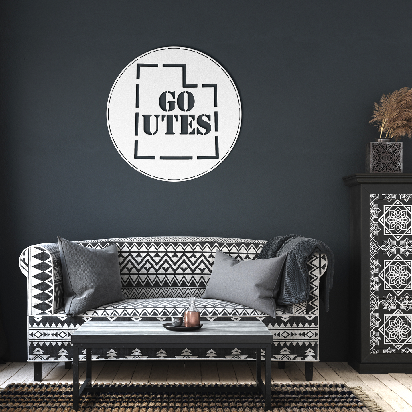 Go_Utes__Die-Cut_Metal__Gifts_for_BYU__White_Dark_Living_Room_Mockup.png