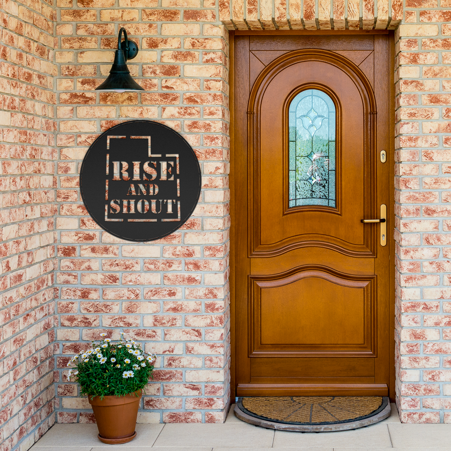 Rise_and_Shout_Sign__Die-Cut_Metal__BY_Black_Brick_Entrance_Mockup.png