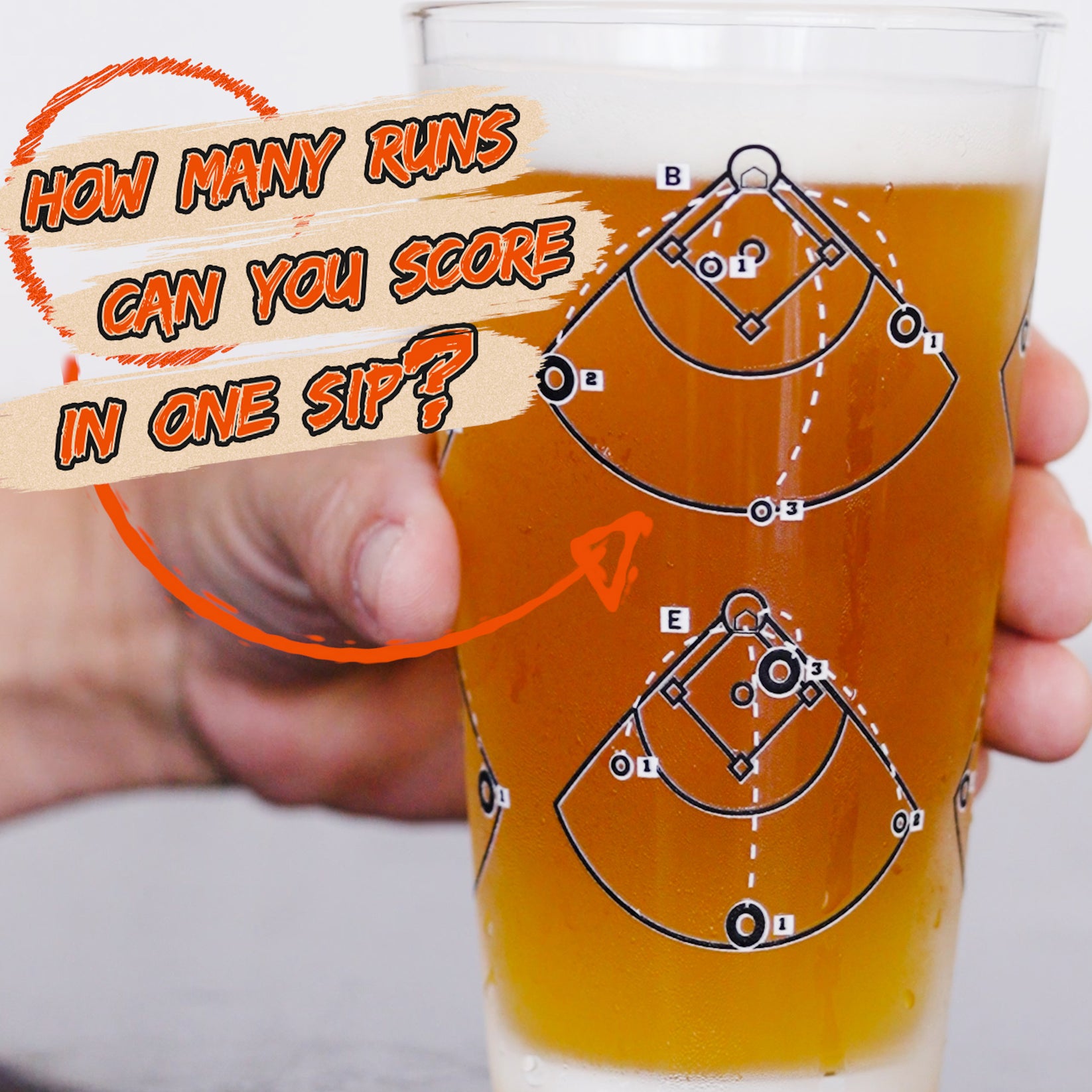 Beer Baseball drinking‑game glass