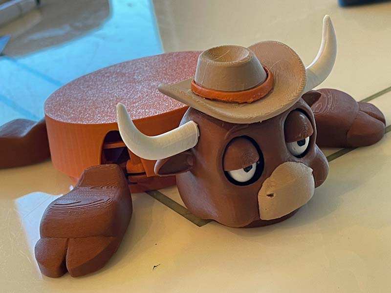Bevo coaster 3d printed funny pop up when you put a Glass on His Back | Longhorn Coaster | Gifts For Texas Longhorns Fans