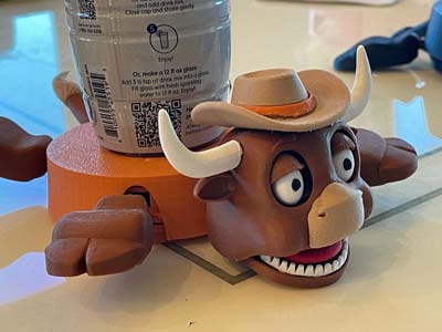 Bevo coaster 3d printed funny pop up when you put a Glass on His Back | Longhorn Coaster | Gifts For Texas Longhorns Fans